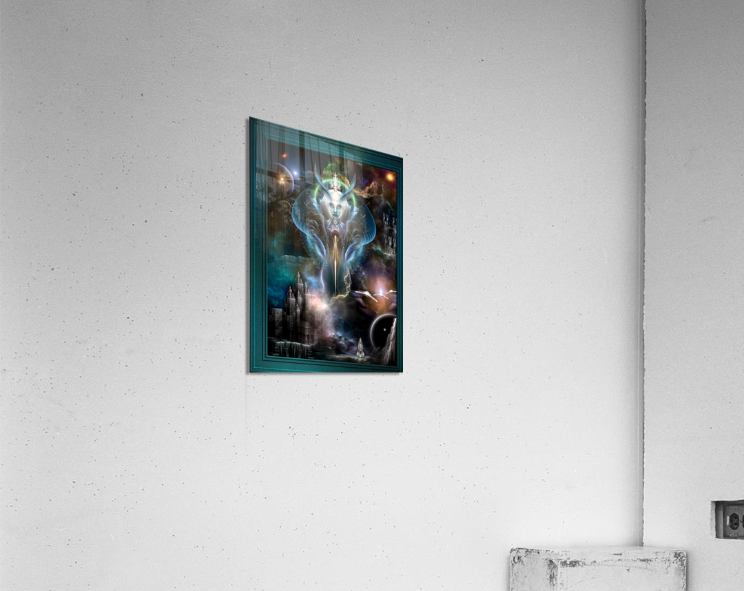 Thera Queen Of The Galaxy Fractal Art Fantasy Portrait Acrylic Print