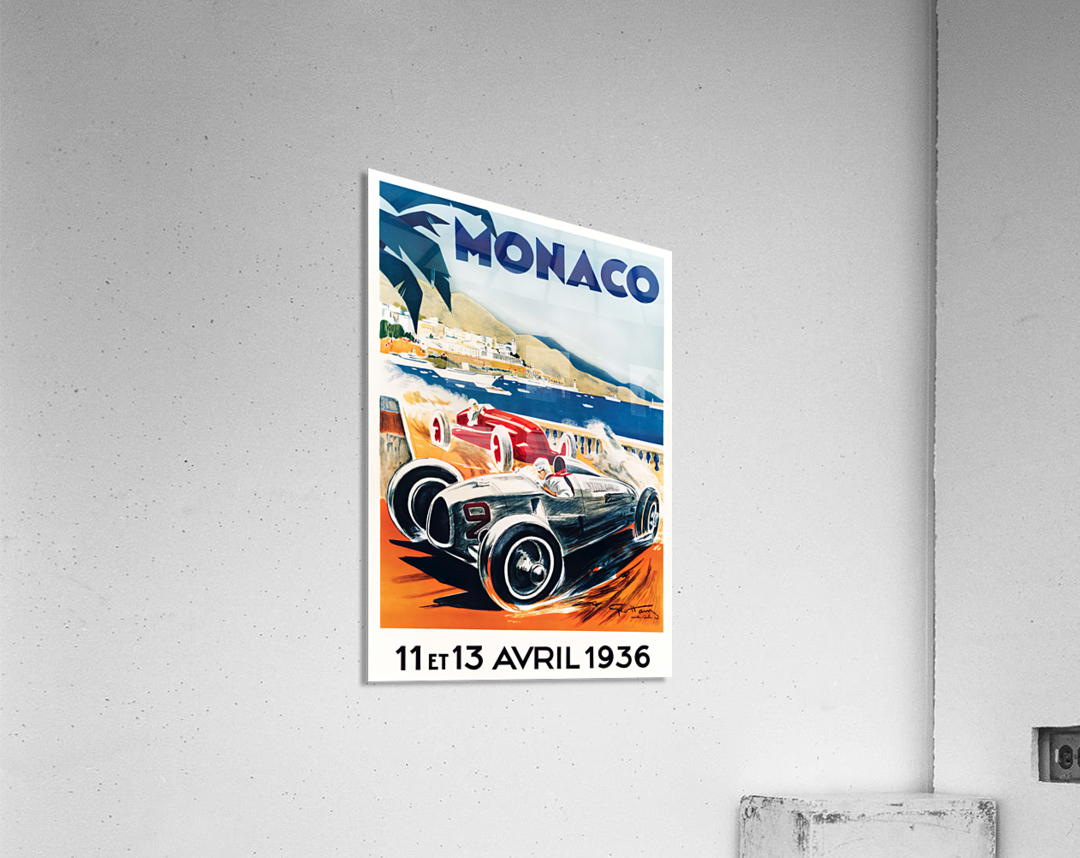 Monaco April 1936 by VINTAGE POSTER Wall Art