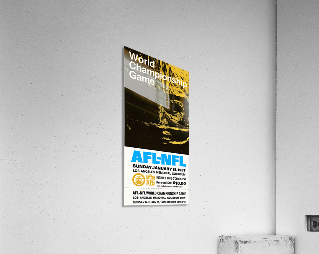 1967 Super Bowl I Ticket Stub Art Acrylic Print