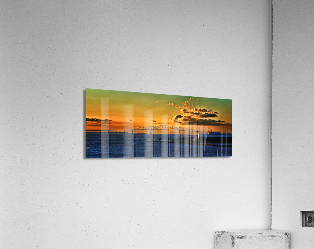 Francis Scott Key Bridge Sunrise Silhouette Acrylic Print