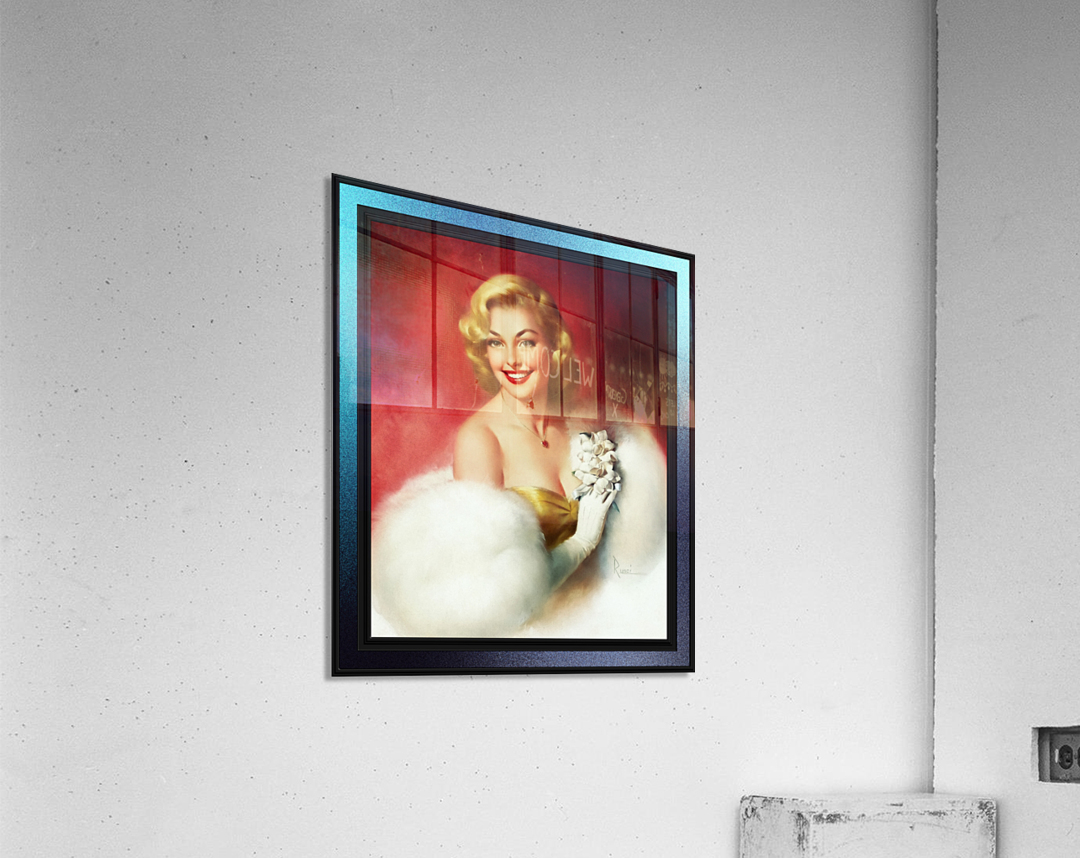 Golden Girl by Edward Runci Pin-Up Girl Vintage Art Acrylic Print