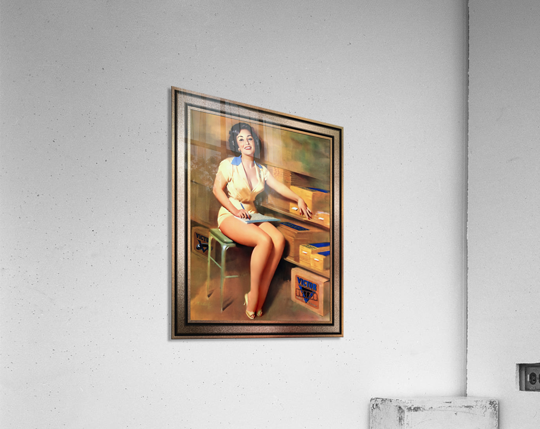 Victor Gaskets Pin-up Girl by Bill Medcalf Pin-Up Girl Vintage Artwork Acrylic Print