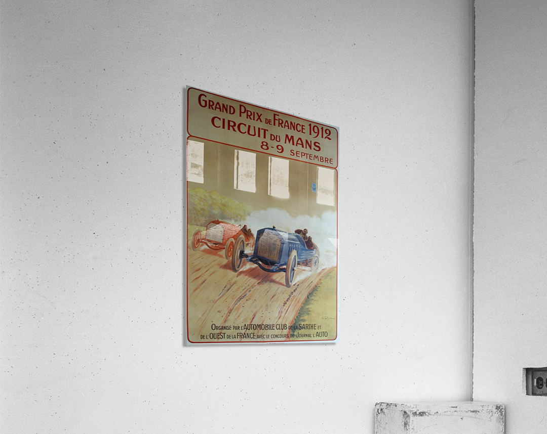 Grand Prix de France 1912 Original Poster Acrylic Print