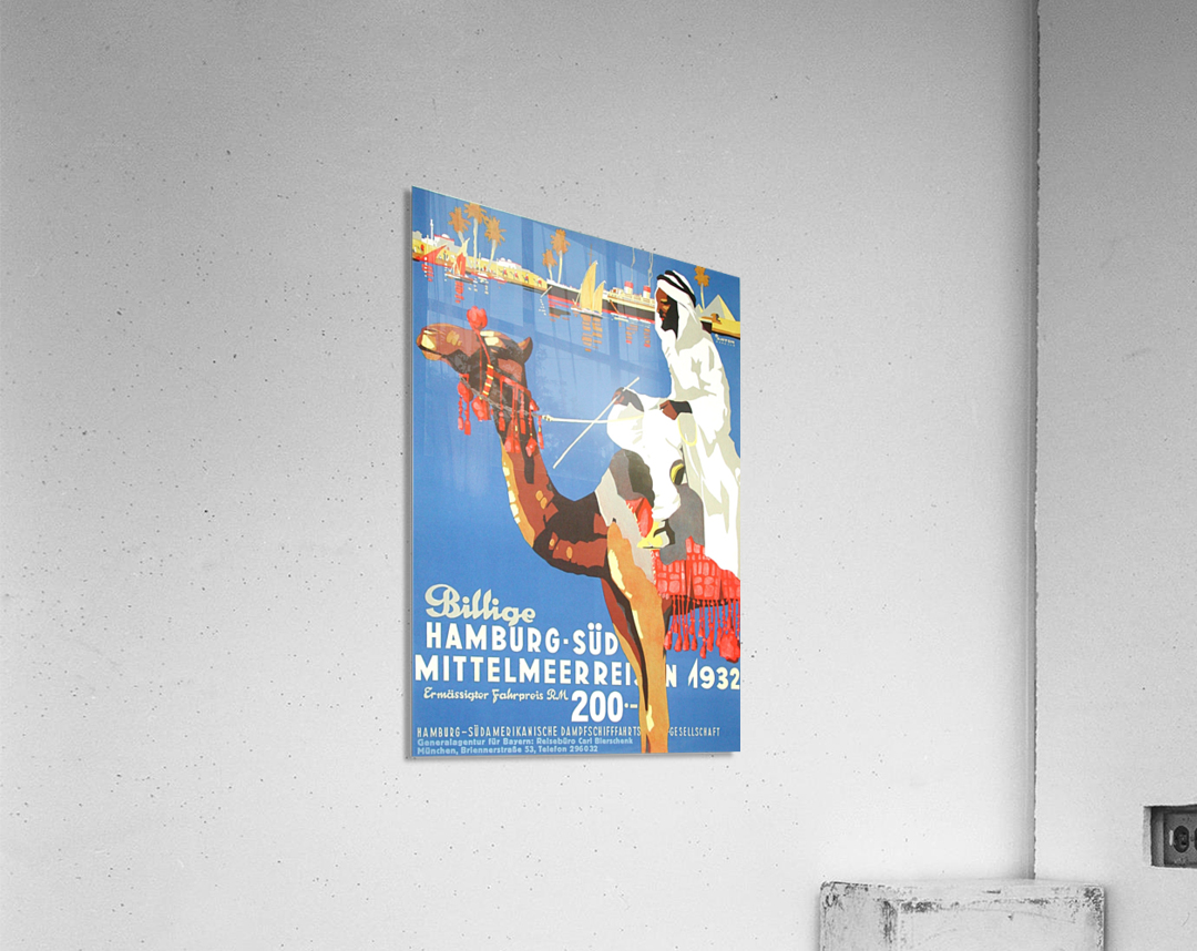 Hamburg-Sud Billige Mittelmeerreisen Original Poster Acrylic Print