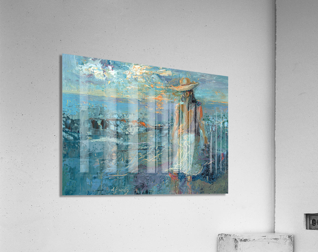 Woman on a Twilight Beach Acrylic Print