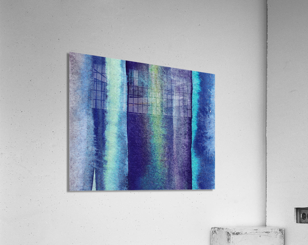 Ocean And Sea Beach Coastal Art Organic Watercolor Abstract Lines V Acrylic Print