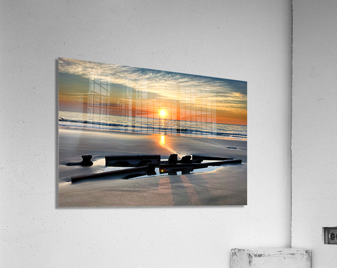 Driftwood Beach Shipwreck Sunrise Acrylic Print