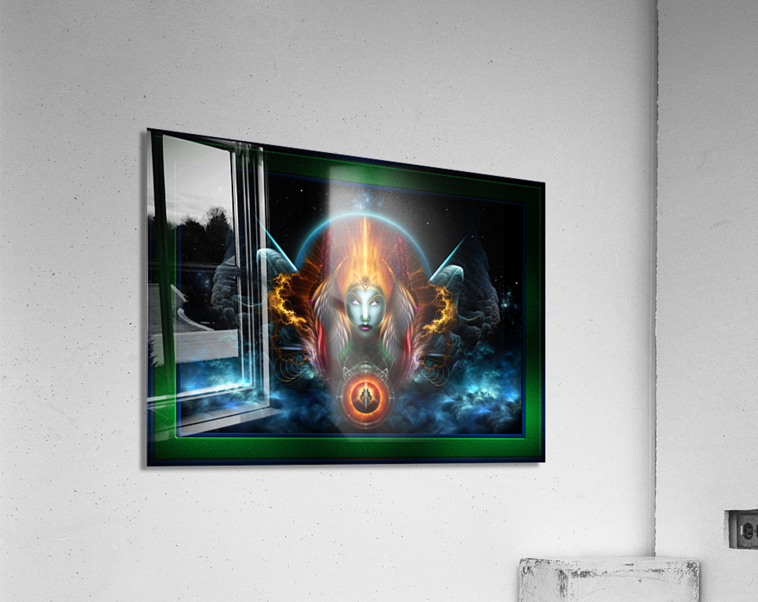 Riddian Queen Seat Of The Gods Sci-Fi Fractal Art Portrait Acrylic Print