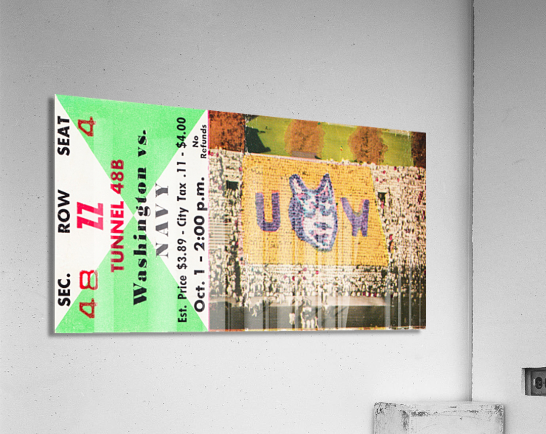 1960 Washington vs. Navy Football Ticket Canvas Acrylic Print