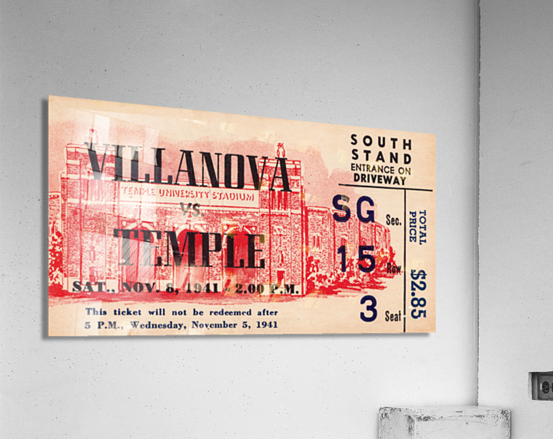 1941 Temple Owls vs. Villanova Wildcats Acrylic Print