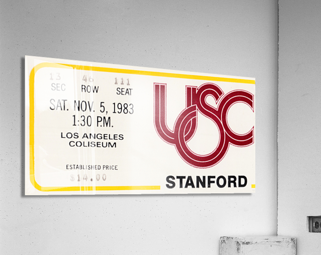 1983 USC vs. Stanford Football Ticket Wall Art Acrylic Print
