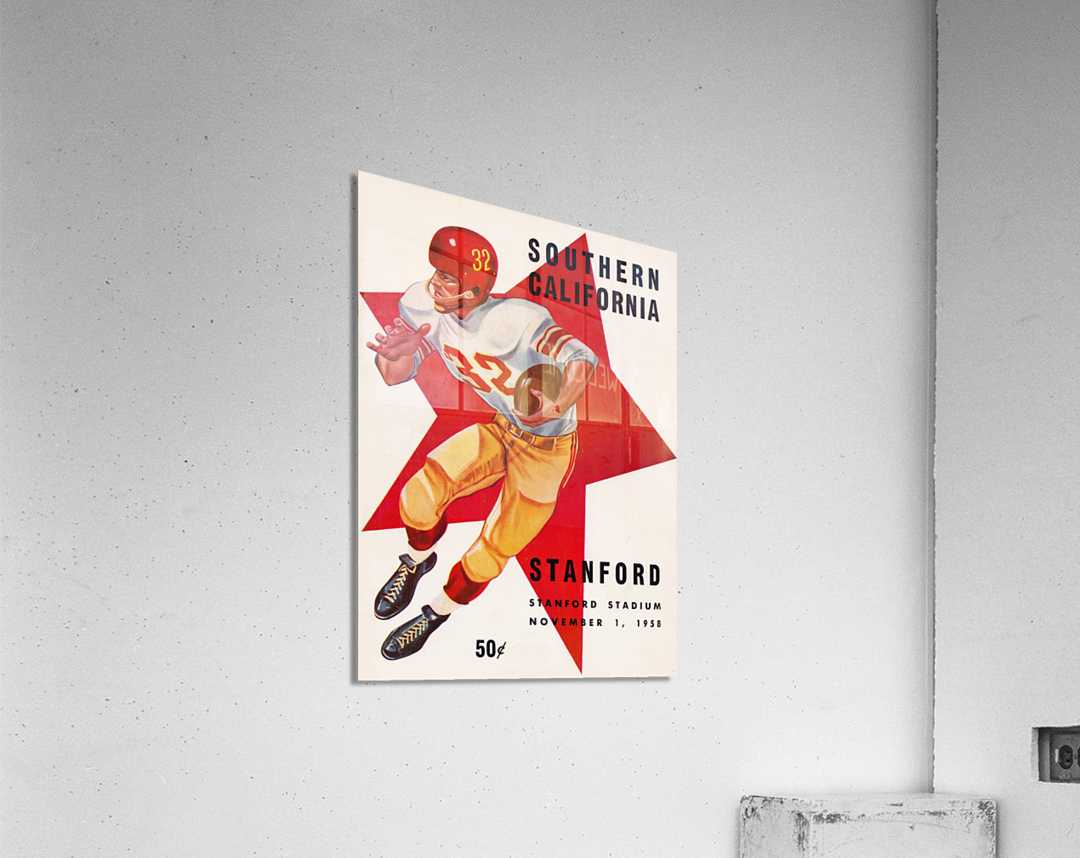 1958 Stanford vs. USC Football Program Cover Art Acrylic Print