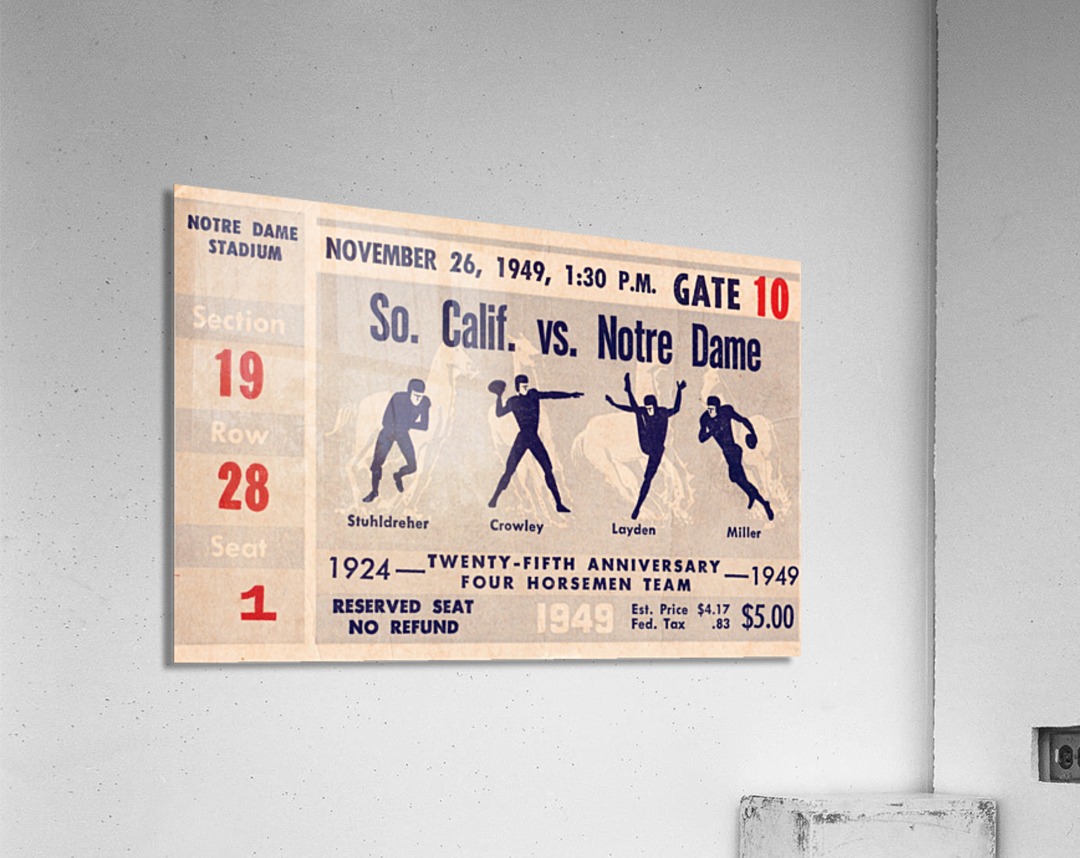 1949 USC Trojans vs. Notre Dame Irish Acrylic Print