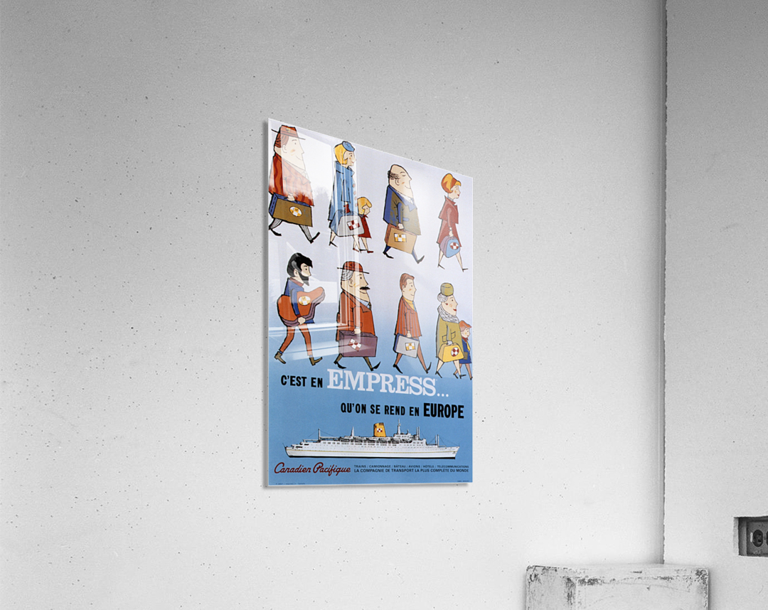 Canadian Pacific Empress via Europe Vintage Advertising Poster Acrylic Print