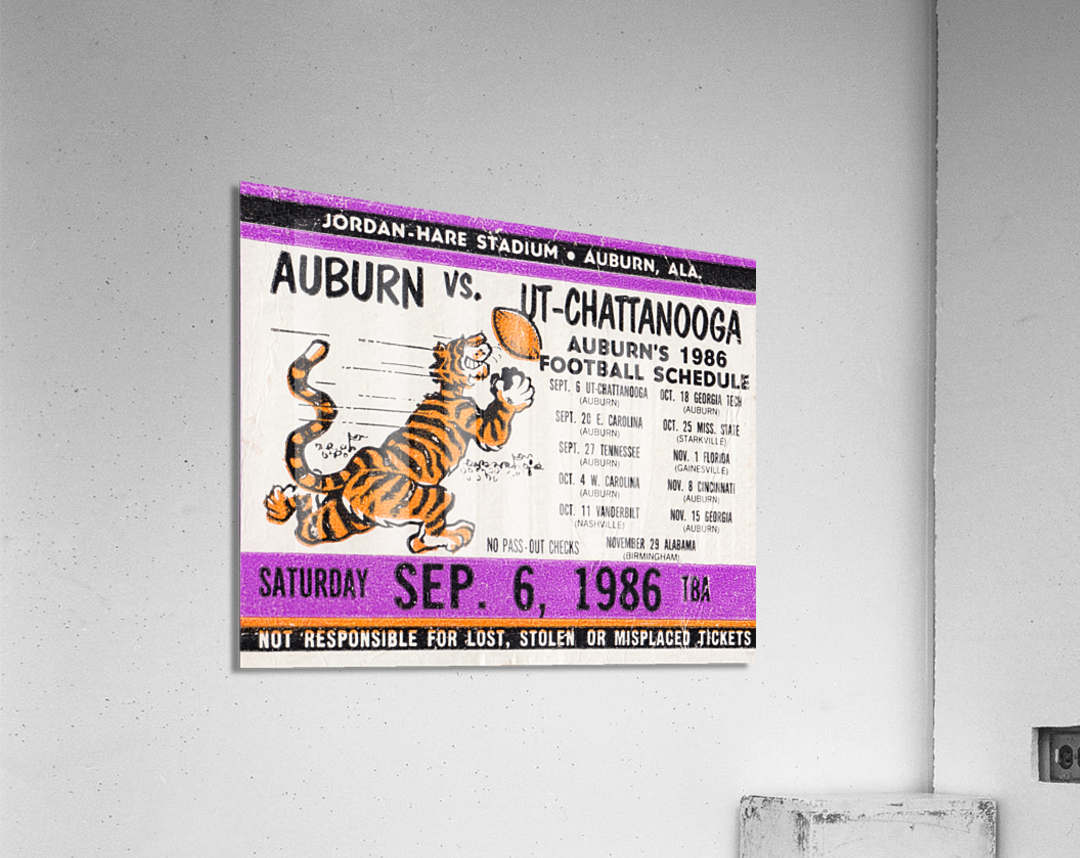 1986 Auburn Tigers vs. Chattanooga Mocs  Acrylic Print