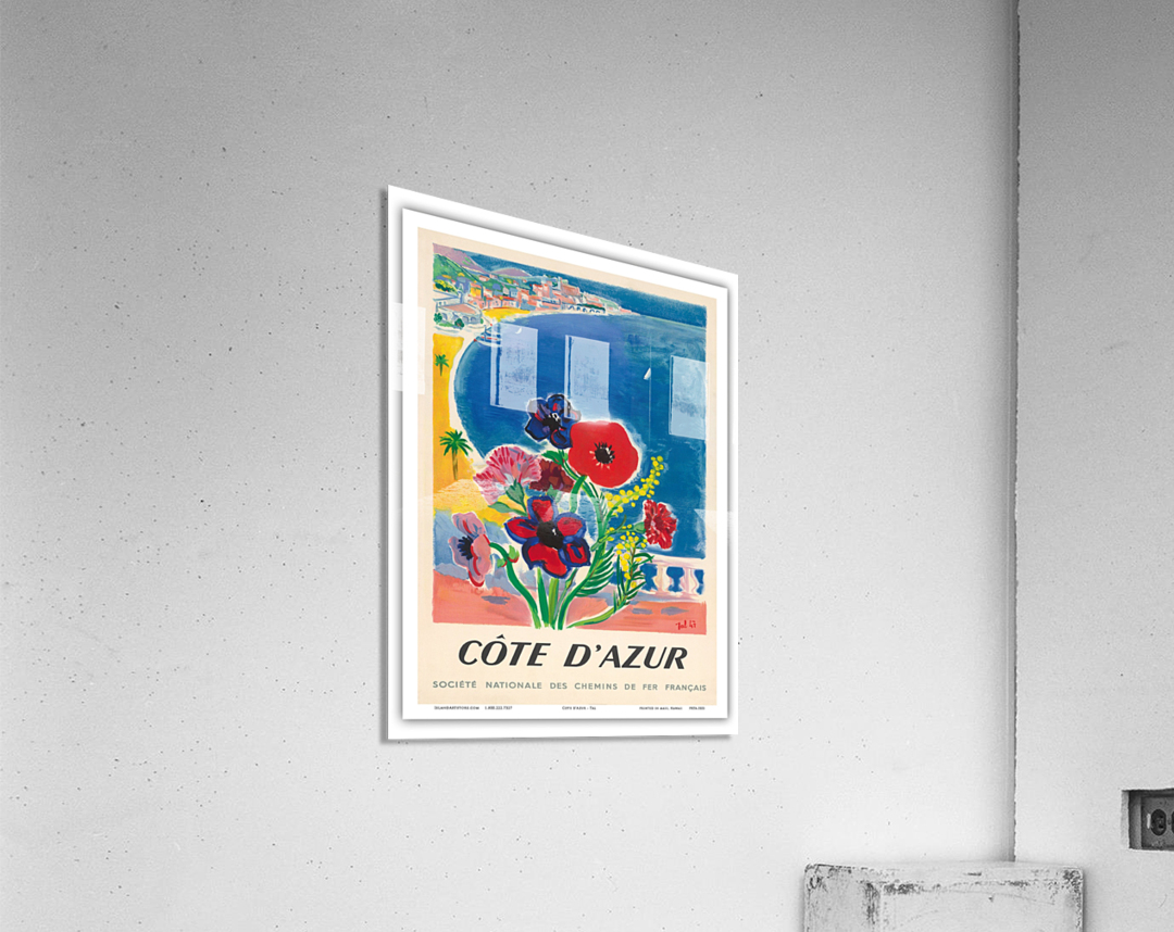 French Riviera Vintage Railway Travel Acrylic Print