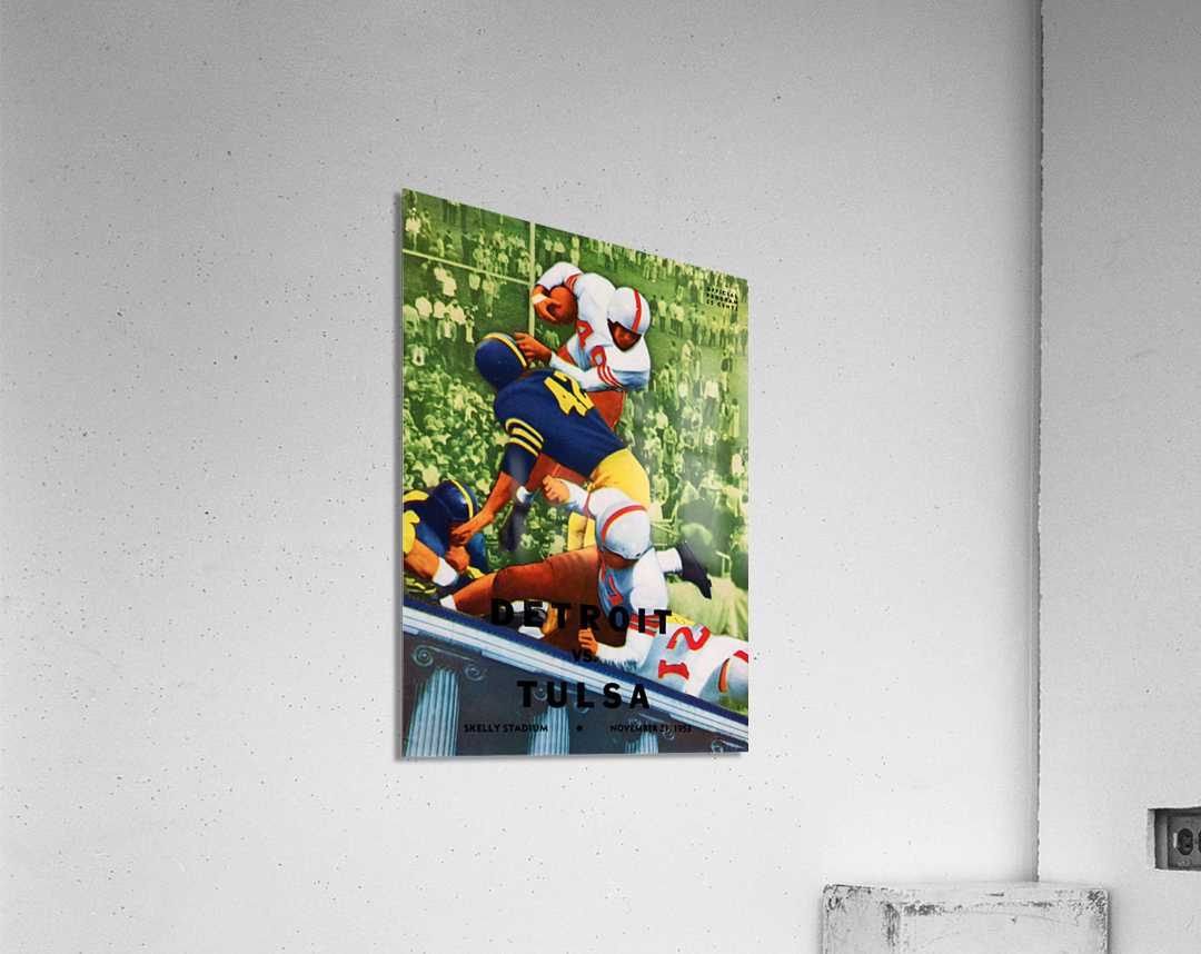 1953 Detroit vs. Tulsa Football Program Art Sale Acrylic Print