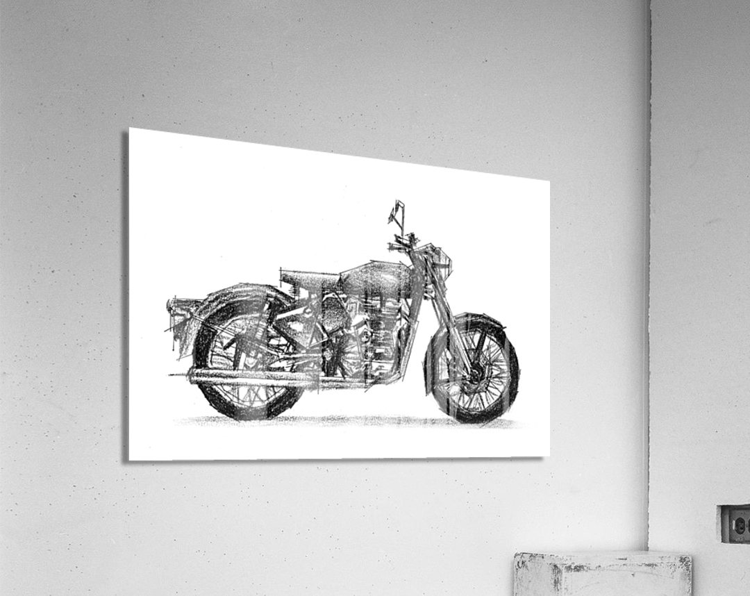 Bike Sketch By Abhi3 24x16 Acrylic Print