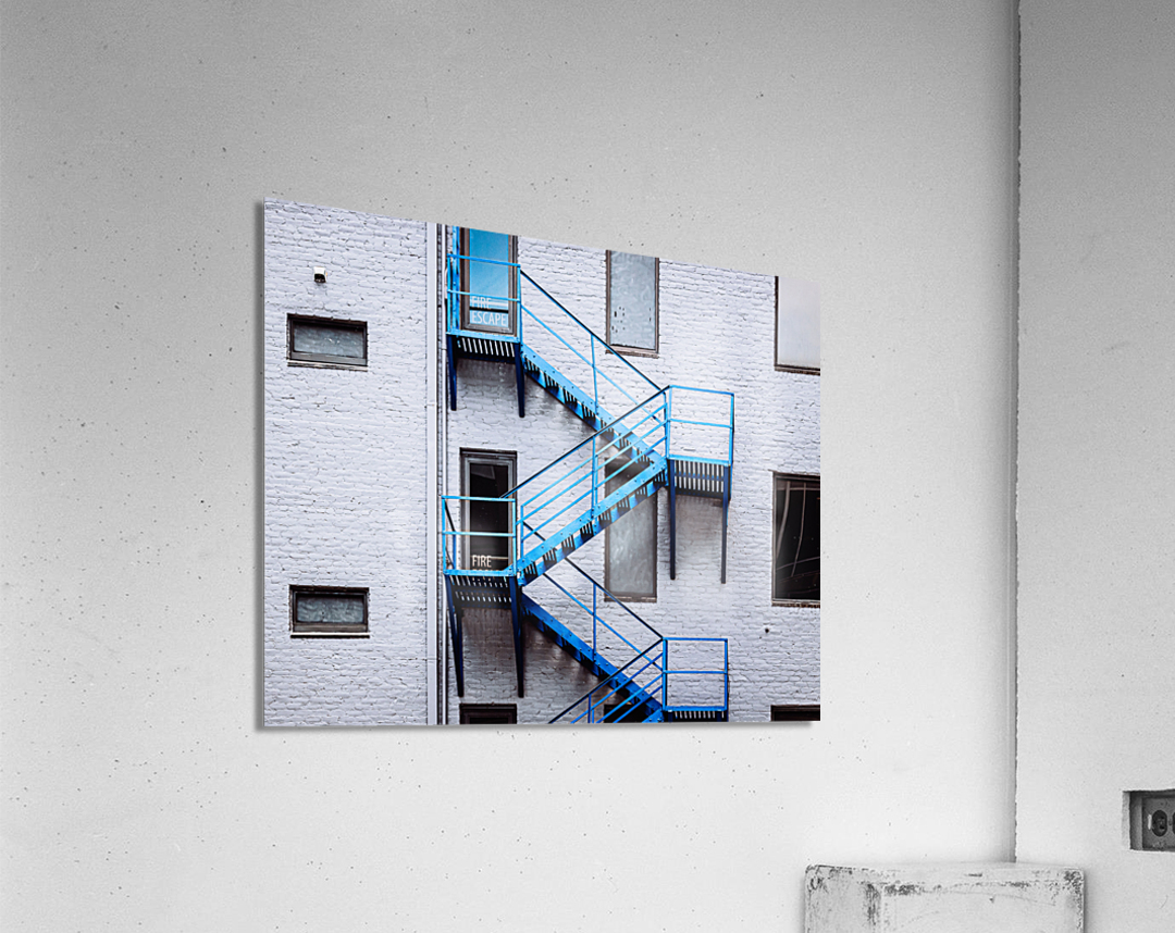 Blue Fire Escape Stairs Acrylic Print
