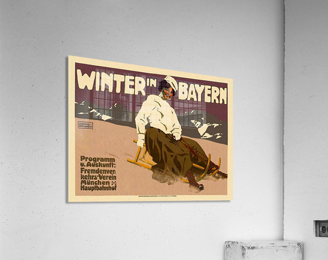 Winter in Bayern travel poster Acrylic Print