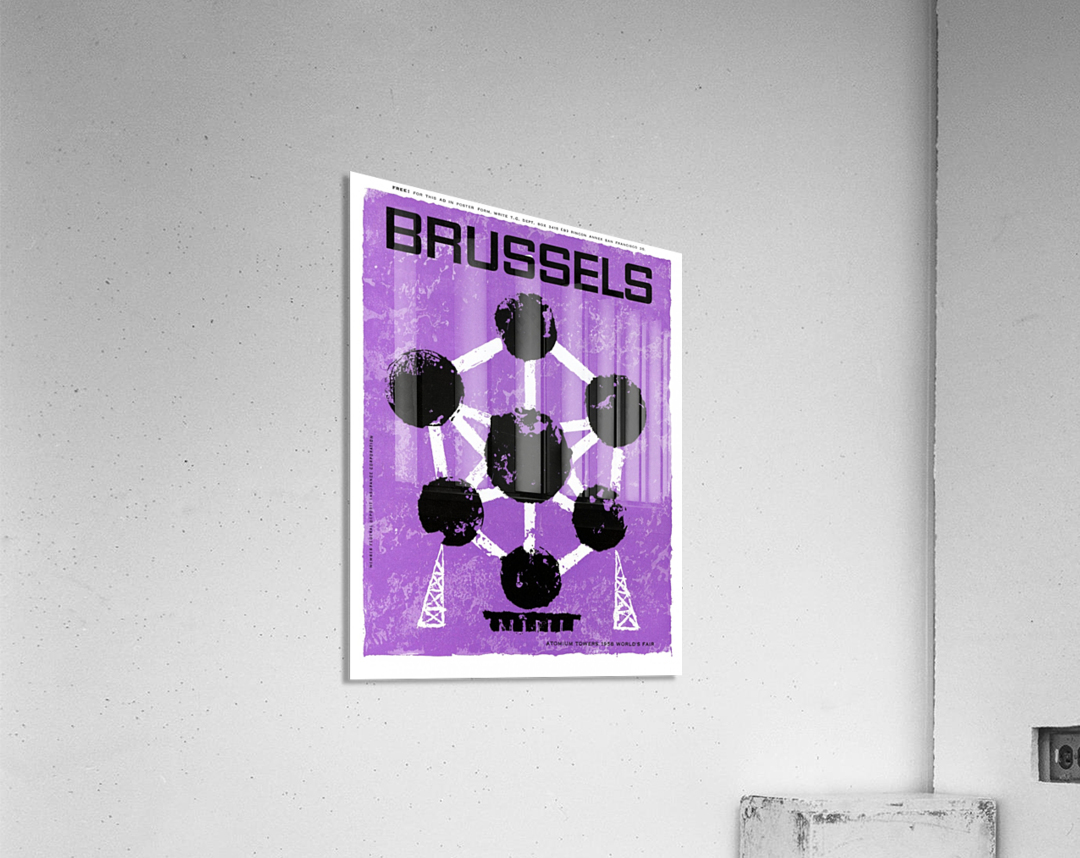 Poster for the Atomium Tower in Brussels, World Fair 1958 Acrylic Print