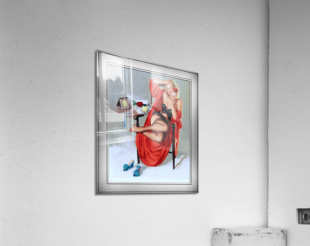 A Bouquet Of Roses by Gil Elvgren Vintage Remastered Xzendor7 Old Masters Art Reproductions Acrylic Print