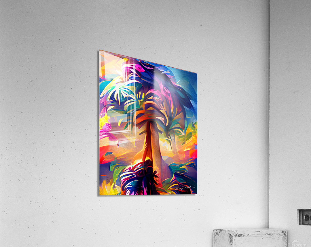 Naples Paradise Rainbow Palm Tree Acrylic Print