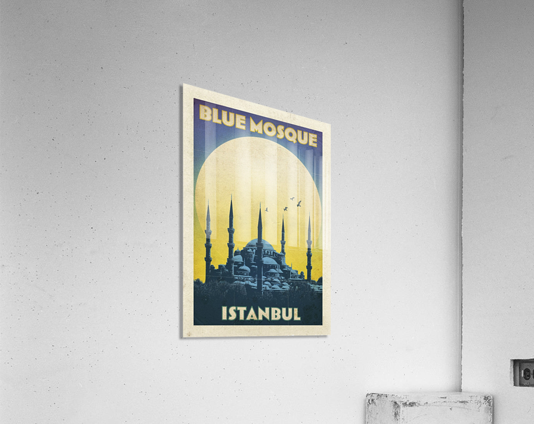 Turkey Blue Mosque Istanbul vintage travel poster Acrylic Print