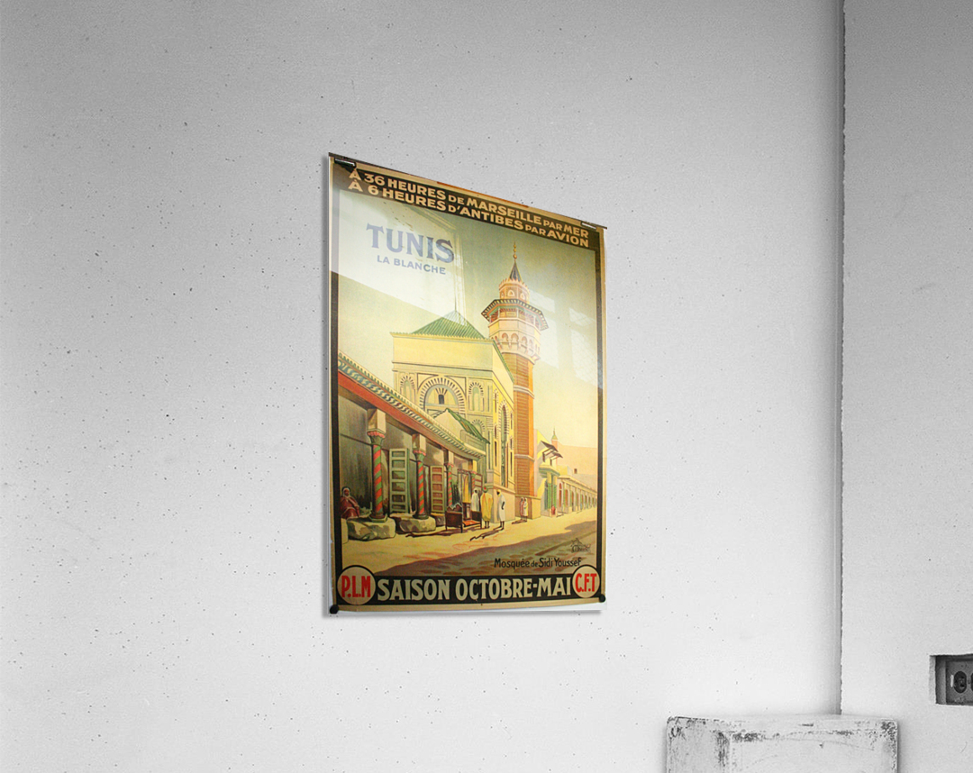 Tunis La Blanche vintage travel poster Acrylic Print