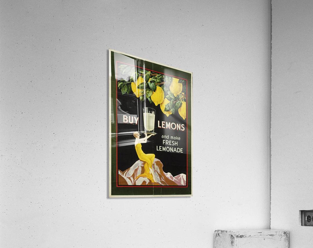 Buy lemons and make lemonade vintage poster Acrylic Print