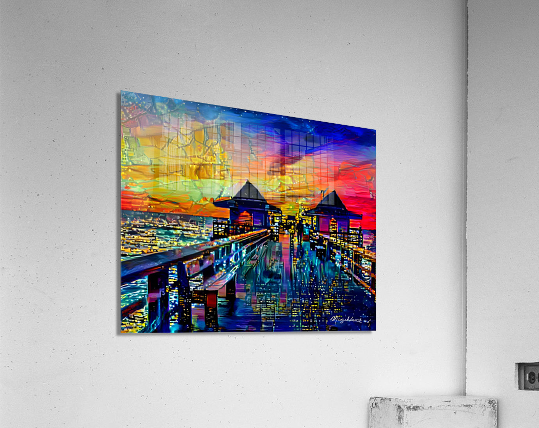 Naples Pier City Lights Acrylic Print