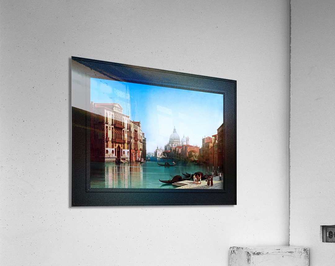 View of Canal Grande in Venice by Gustaf Wilhelm Palm Remastered Xzendor7 Classical Fine Art Old Masters Reproductions Acrylic Print