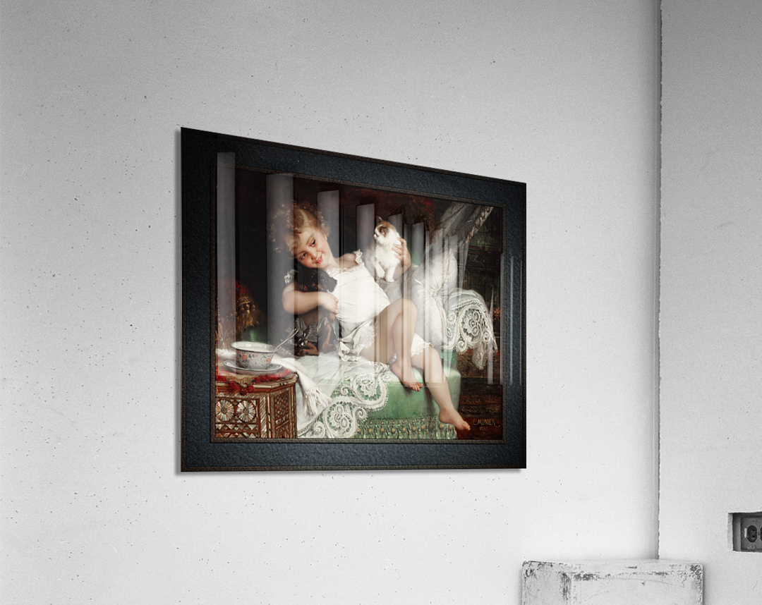 Playmates by Emile Munier Remastered Xzendor7 Classical Fine Art Old Masters Reproductions Acrylic Print