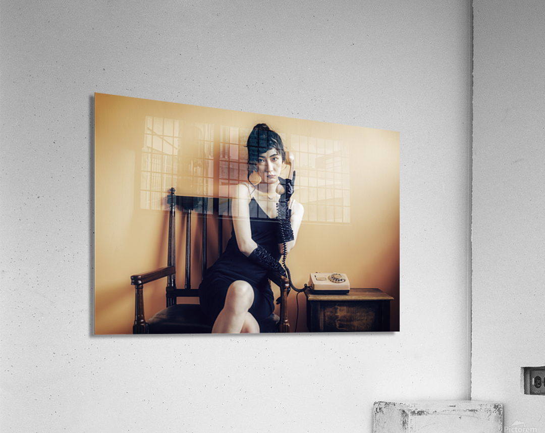 Young Chinese woman vintage studio portrait Acrylic Print