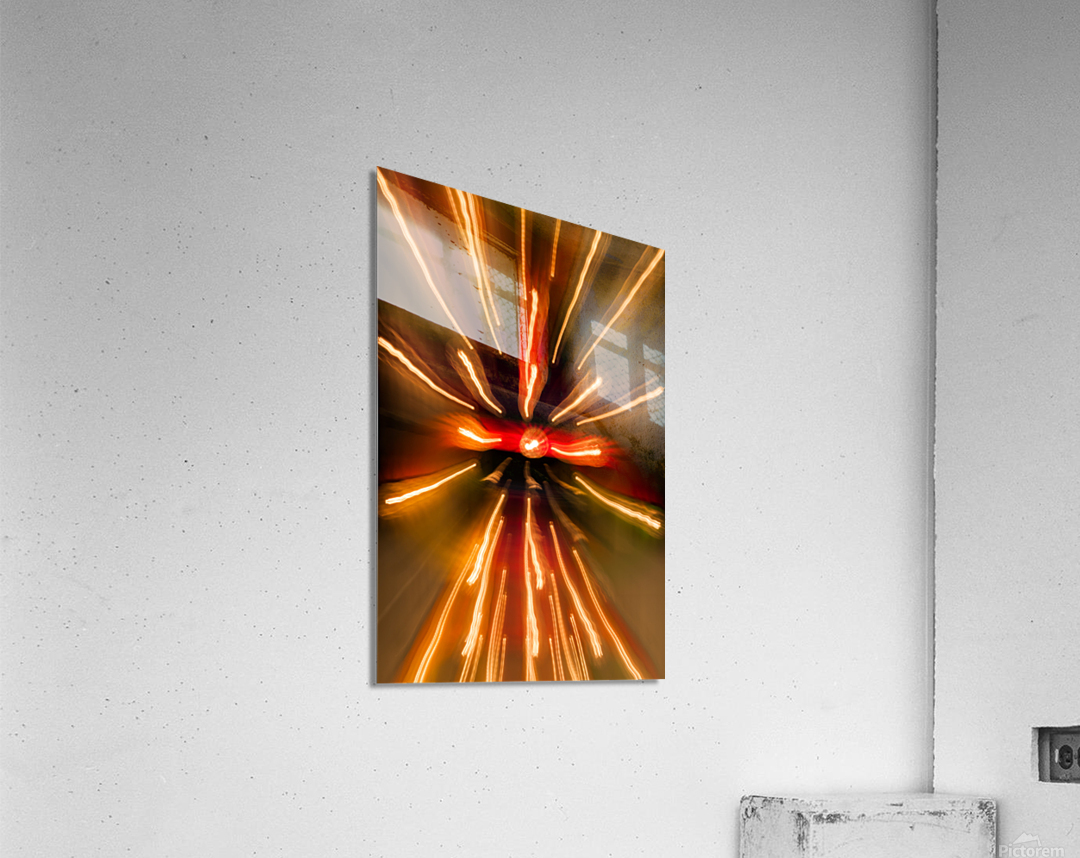 Zooming on light bulbs background Acrylic Print