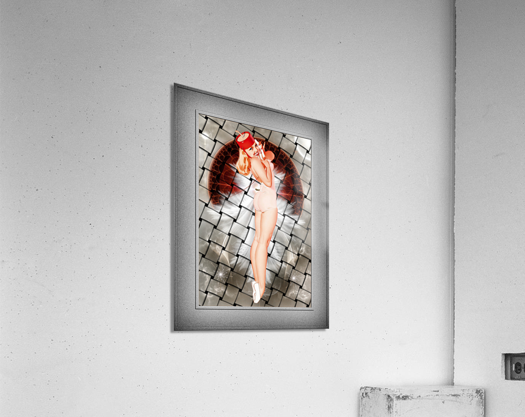 Bell Hop Pinup Girl Calendar Illustration by George Petty Remastered Vintage Retro Xzendor7 Art Reproductions Acrylic Print