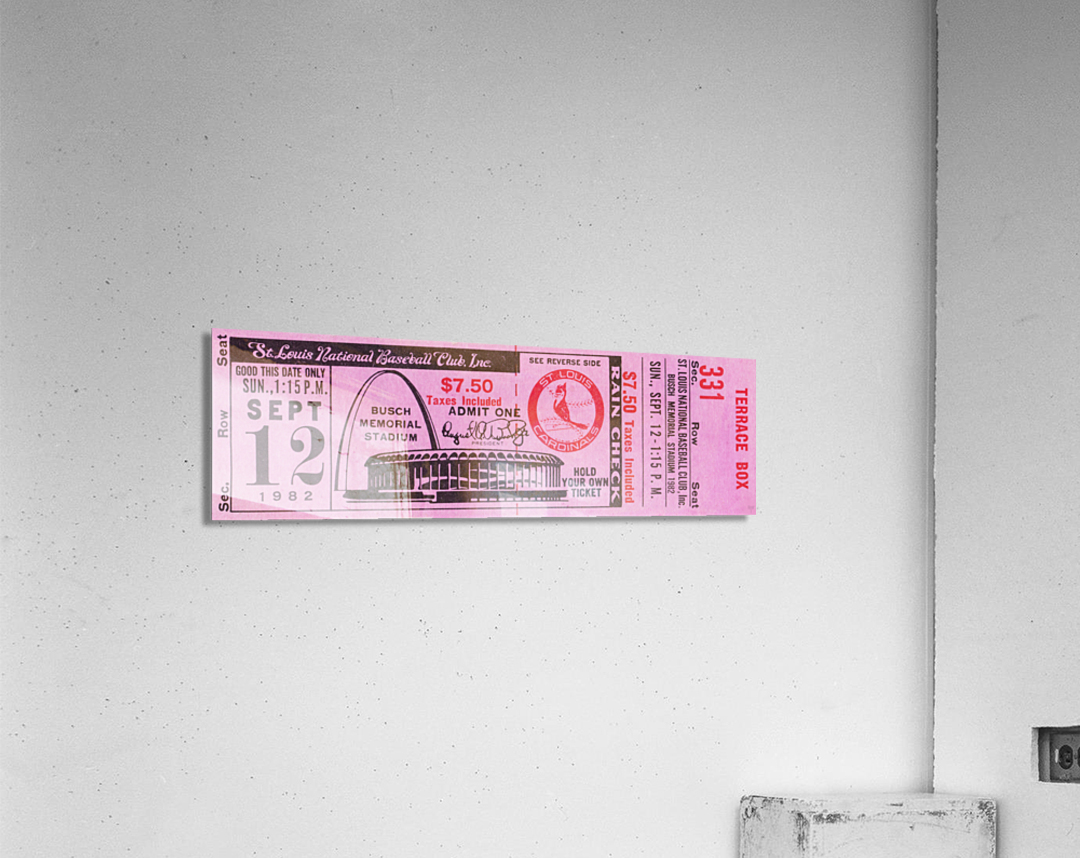 1982 St. Louis Cardinals Ticket Stub Wall Print Acrylic Print
