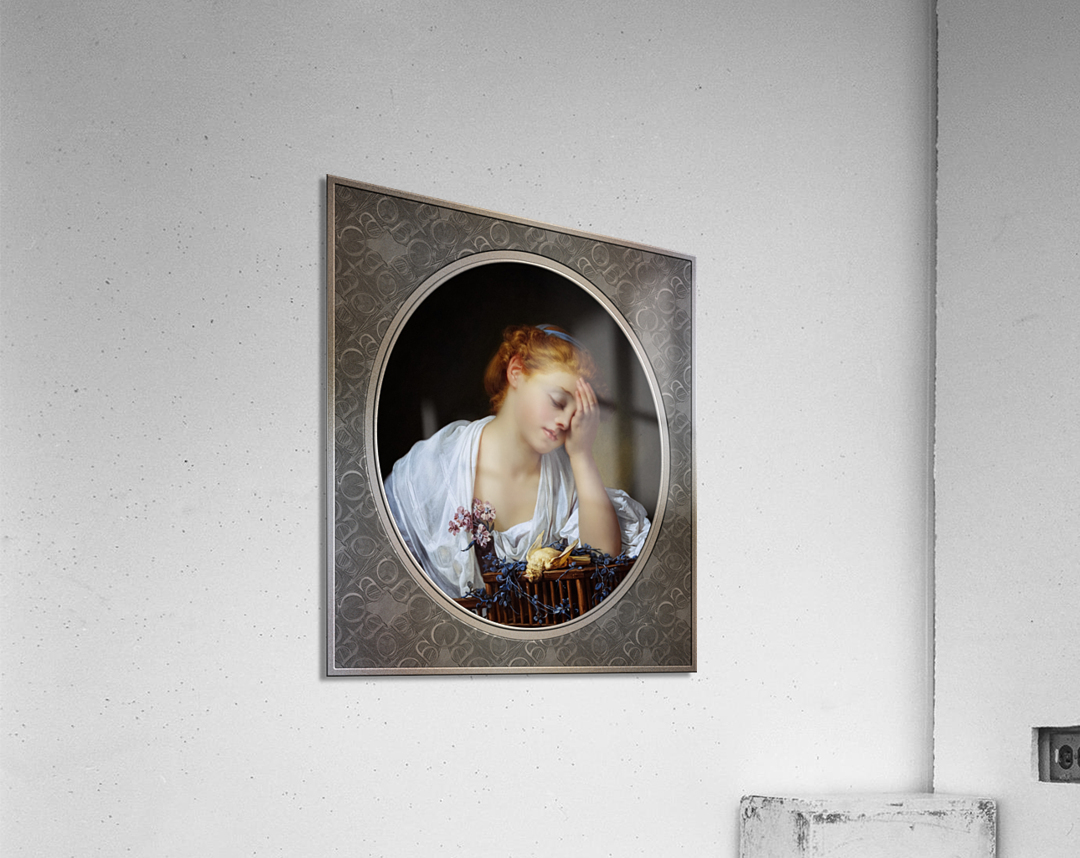 A Girl With A Dead Canary by Jean-Baptiste Greuze Remastered Xzendor7 Classical Art Old Masters Reproductions Acrylic Print