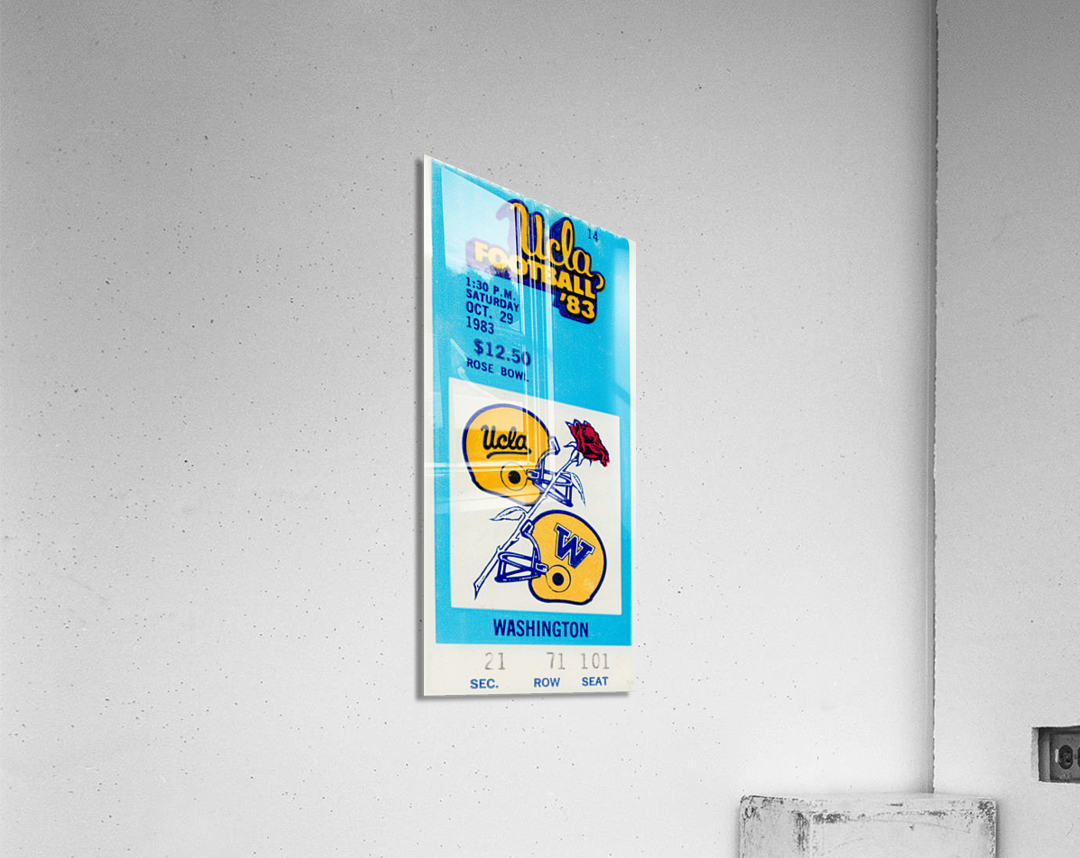 1983 Washington vs. UCLA Football Ticket Canvas Art Acrylic Print