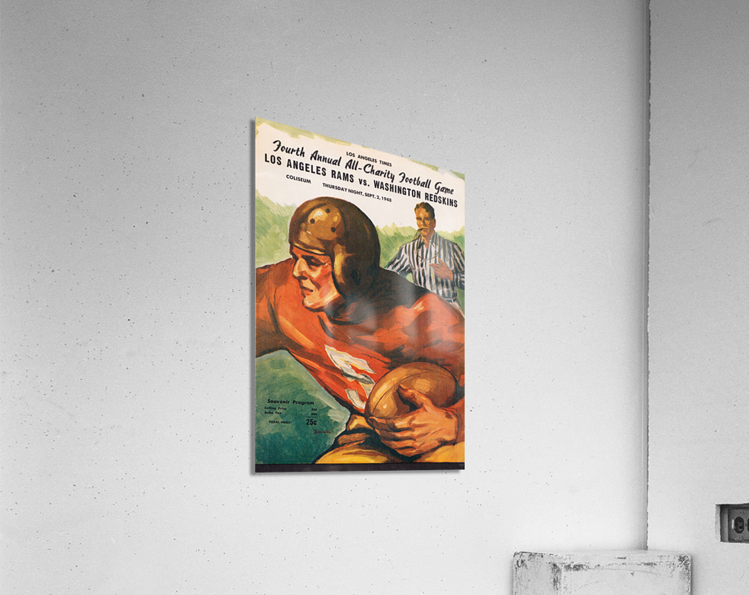 1948 LA Rams vs. Washington Redskins Football Cover Wood Print Acrylic Print