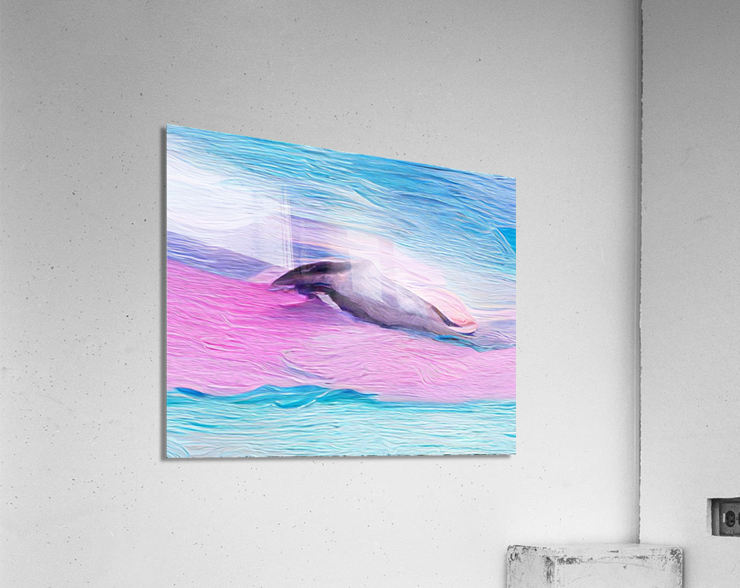 Pink Aqua Naples Beach Dolphin Acrylic Print