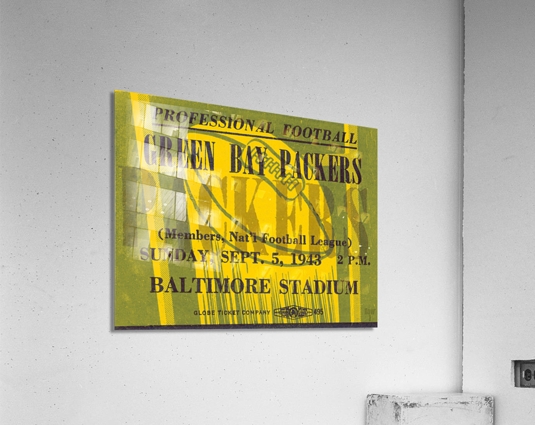 1943 Green Bay Packers Ticket Stub Remix Acrylic Print