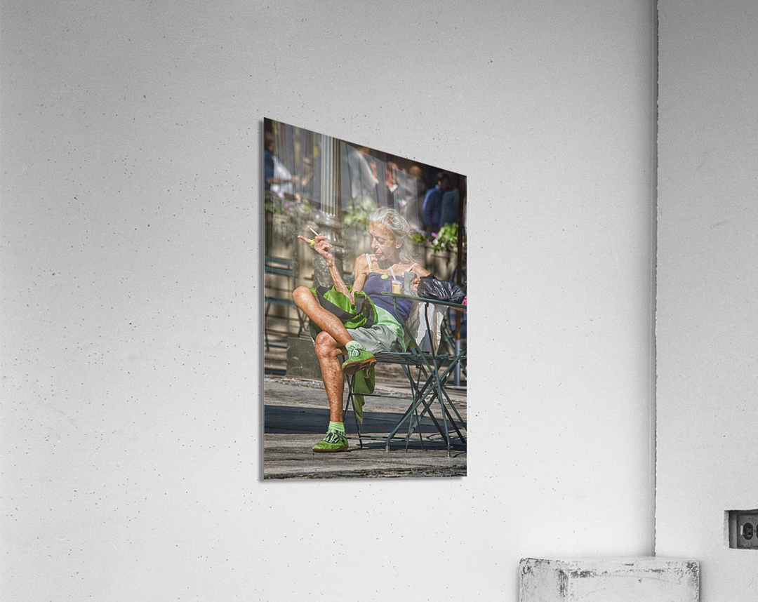 pointing woman Acrylic Print