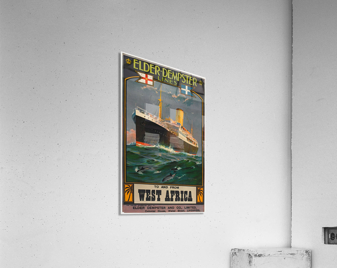 Vintage cruise poster for West Africa Acrylic Print