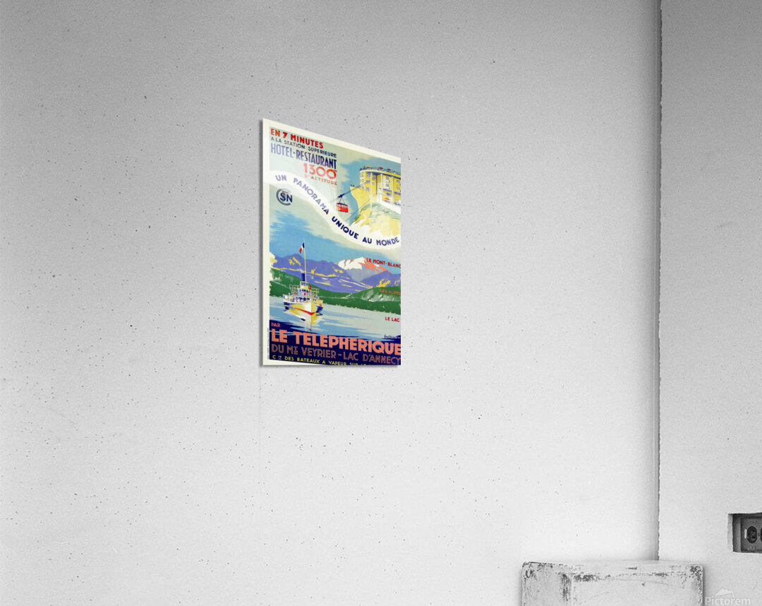 Art Deco Vintage French Travel Poster Telepherique du Veyrier Lac D'Annecy Acrylic Print