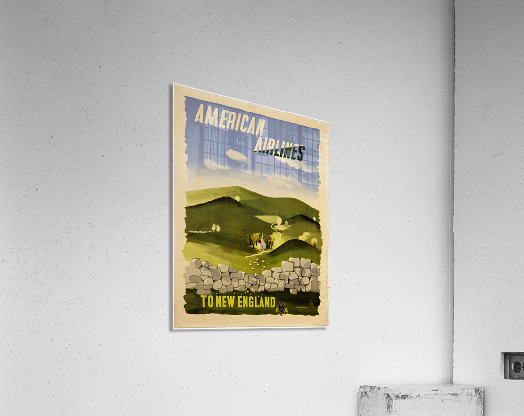 American Airlines To New England vintage travel poster Acrylic Print