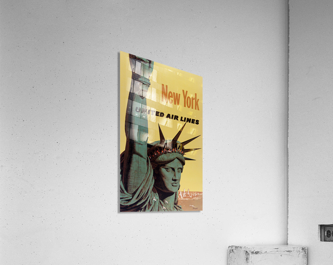 New York United Air Lines Statue of Liberty poster Acrylic Print