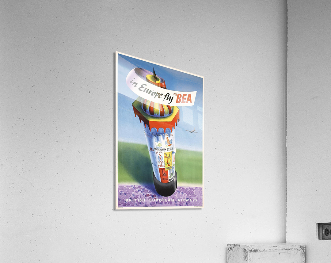 BEA vintage airline poster Europe 1948 Acrylic Print