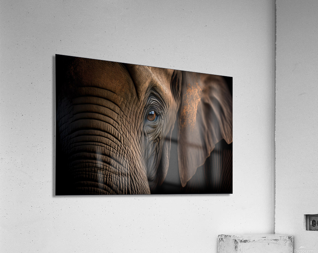 African Elephant Digital Portrait Acrylic Print