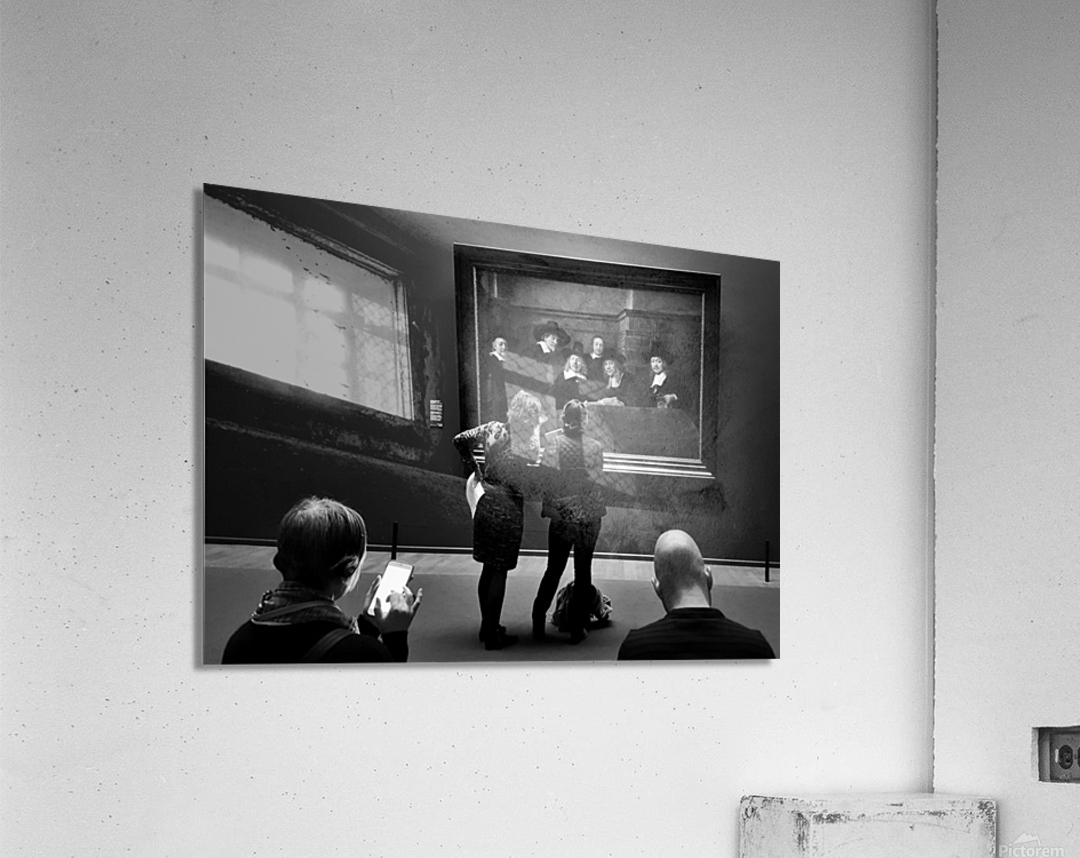 At the Museum B&W Acrylic Print